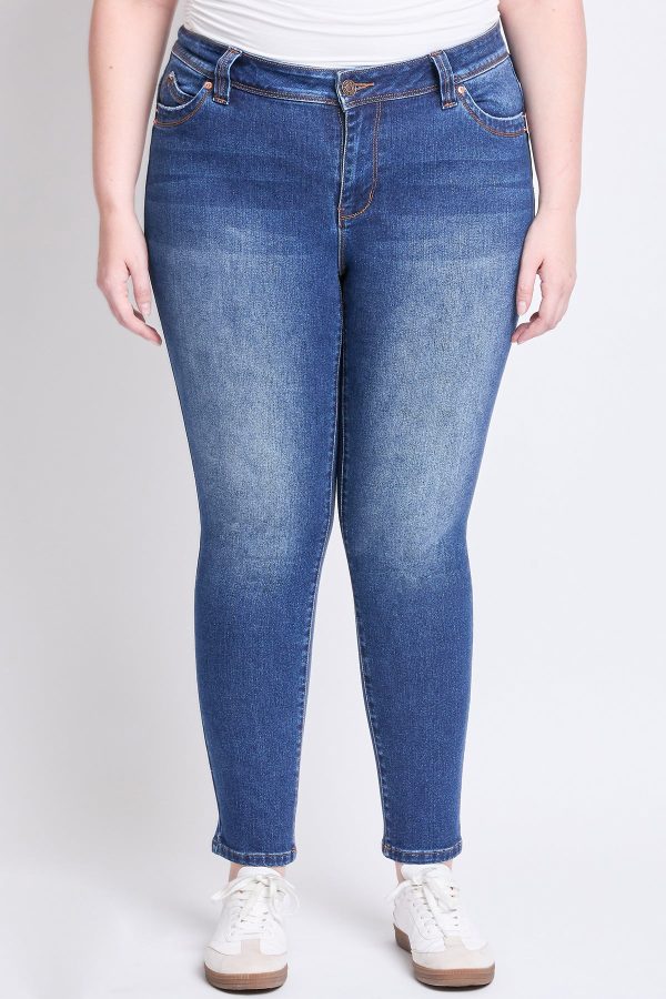 Women's Plus WannaBettaButt Mid Rise Embroidered Skinny Jean - Image 2