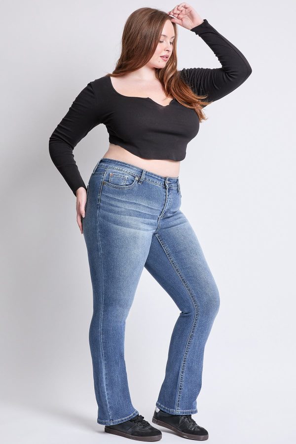 Women's Plus Mid Rise Premium Stitch Bootcut Jeans - Image 6