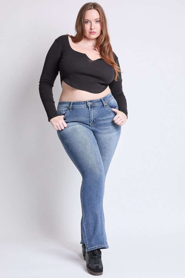 Women's Plus Mid Rise Premium Stitch Bootcut Jeans - Image 5
