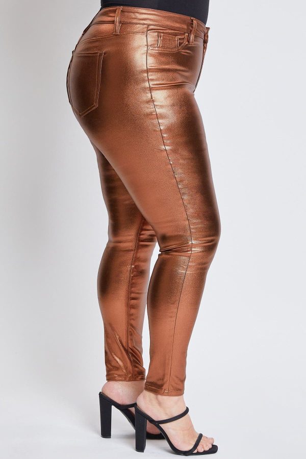 Women's Plus Hyperstretch Metallic Skinny Pants - Image 3