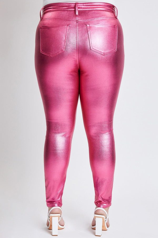 Women's Plus Hyperstretch Metallic Skinny Pants - Image 4