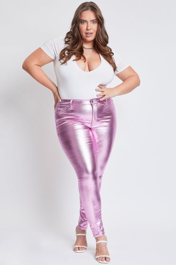 Women's Plus Hyperstretch Metallic Skinny Pants - Image 5