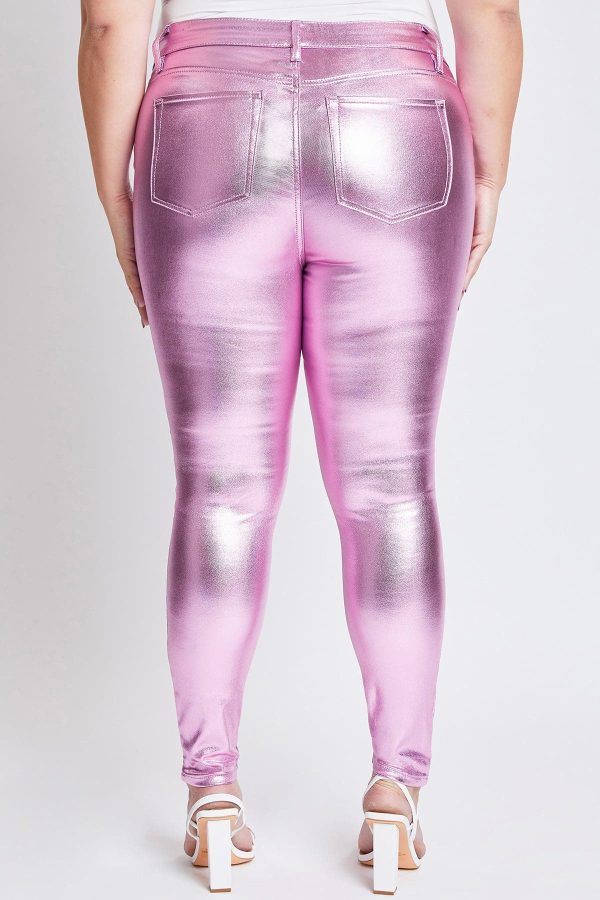 Women's Plus Hyperstretch Metallic Skinny Pants - Image 4