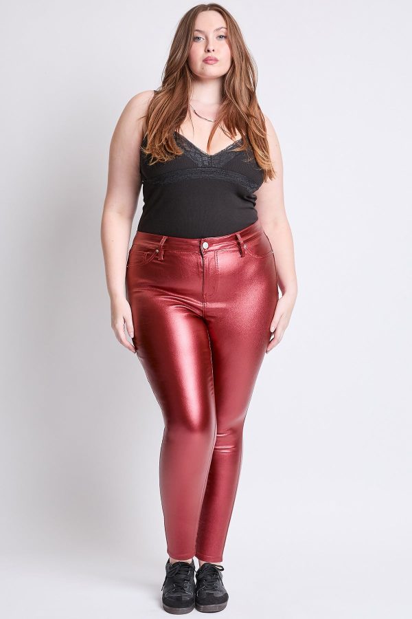 Women's Plus Hyperstretch Metallic Skinny Pants - Image 6
