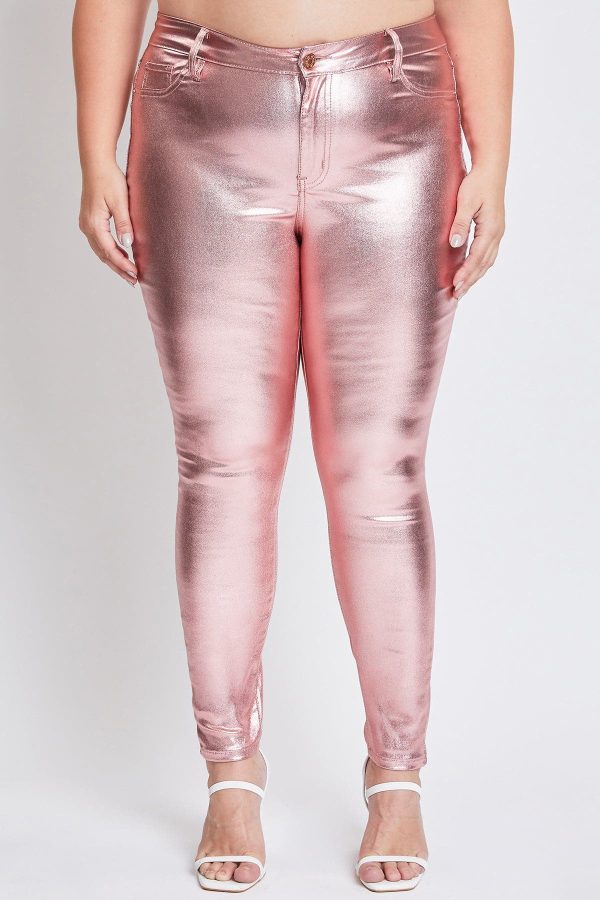 Women's Plus Hyperstretch Metallic Skinny Pants - Image 2