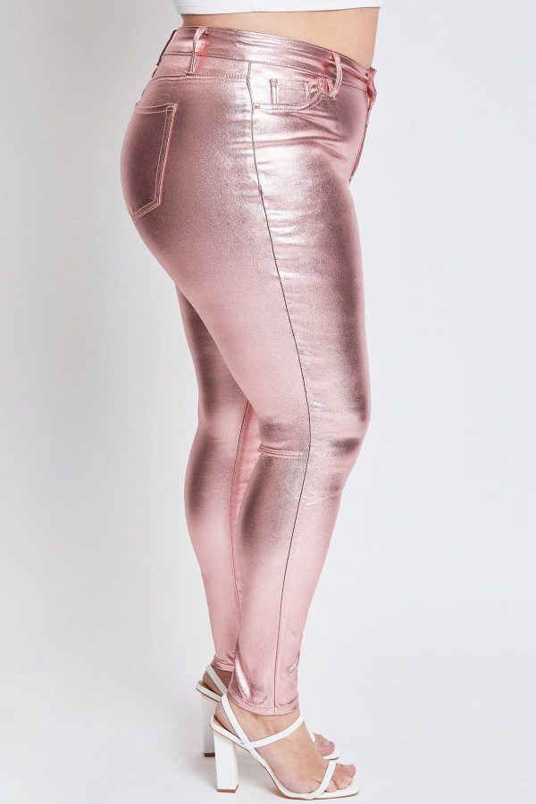 Women's Plus Hyperstretch Metallic Skinny Pants - Image 3
