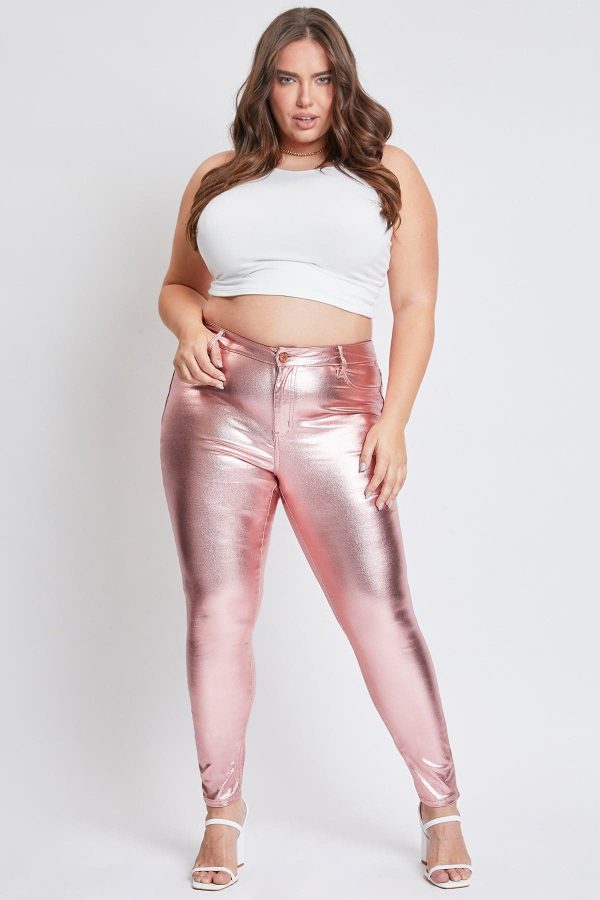 Women's Plus Hyperstretch Metallic Skinny Pants - Image 5