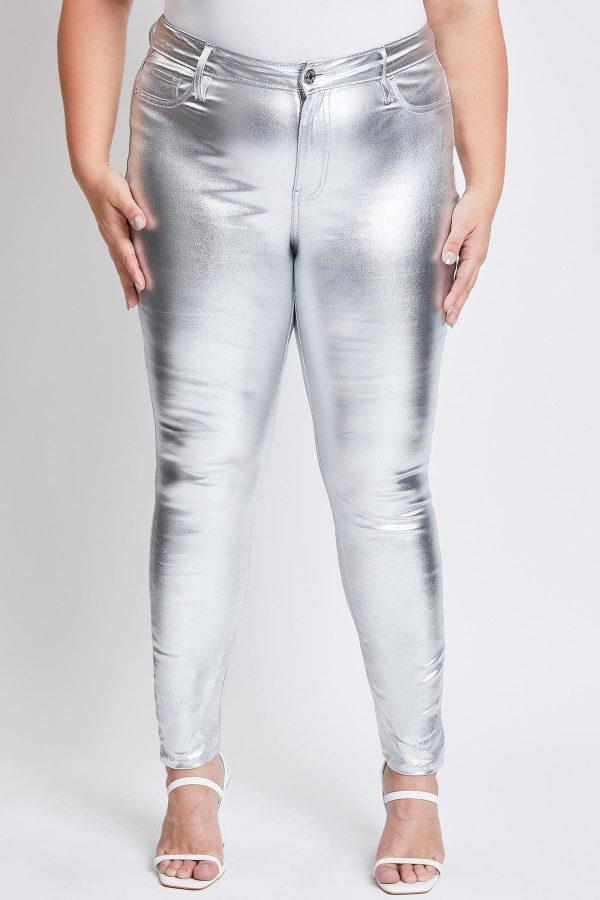 Women's Plus Hyperstretch Metallic Skinny Pants - Image 2