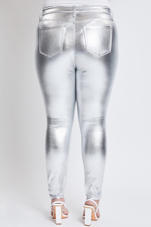 Women's Plus Hyperstretch Metallic Skinny Pants - Image 8