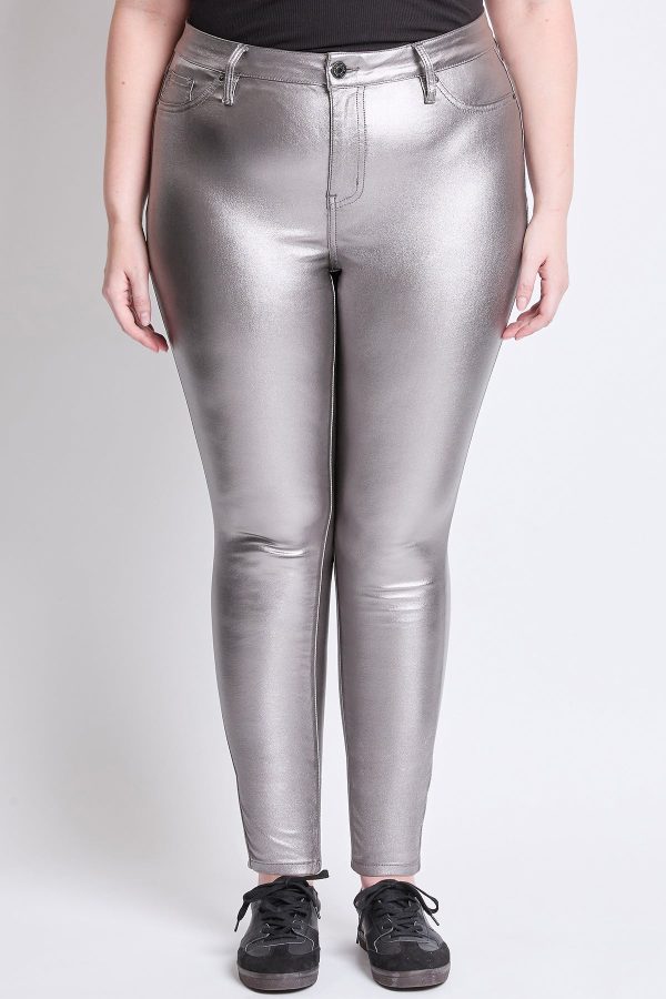 Women's Plus Hyperstretch Metallic Skinny Pants - Image 2