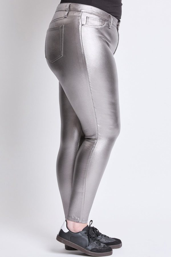 Women's Plus Hyperstretch Metallic Skinny Pants - Image 4