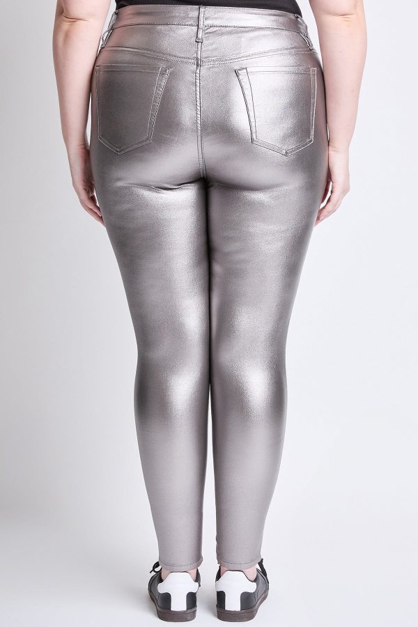Women's Plus Hyperstretch Metallic Skinny Pants - Image 5