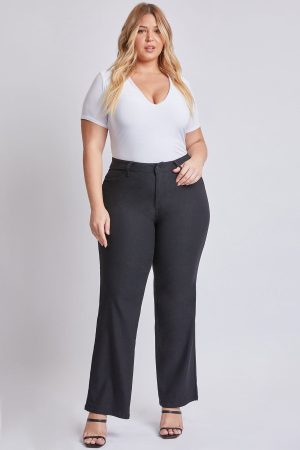 Women's Plus Hyperstretch Wide Leg Pants, Black