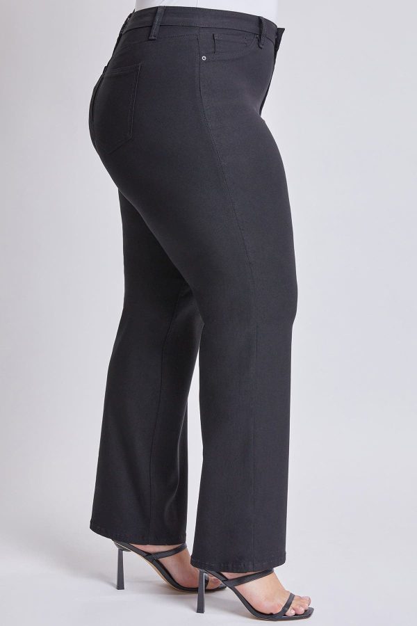 Women's Plus Hyperstretch Wide Leg Pants, Black - Image 3