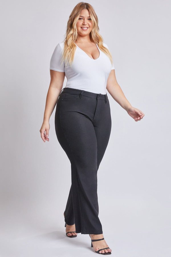 Women's Plus Hyperstretch Wide Leg Pants, Black - Image 6