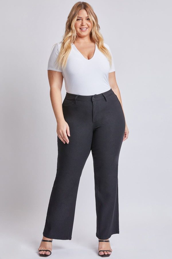 Women's Plus Hyperstretch Wide Leg Pants, Black - Image 7