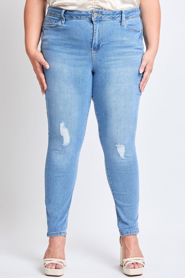 Women's Plus Essential Sustainable Distressed Skinny Jeans - Image 6