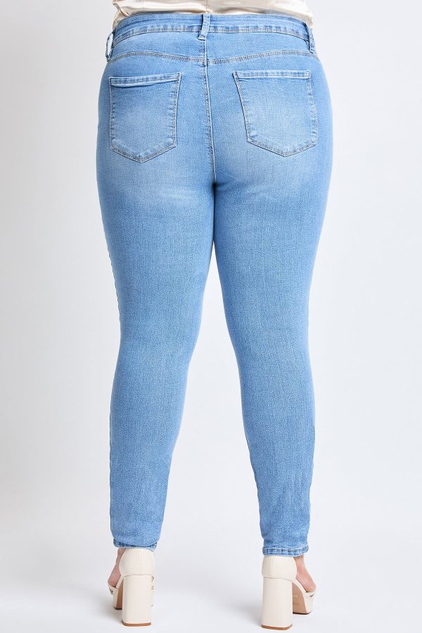 Women's Plus Essential Sustainable Distressed Skinny Jeans - Image 3