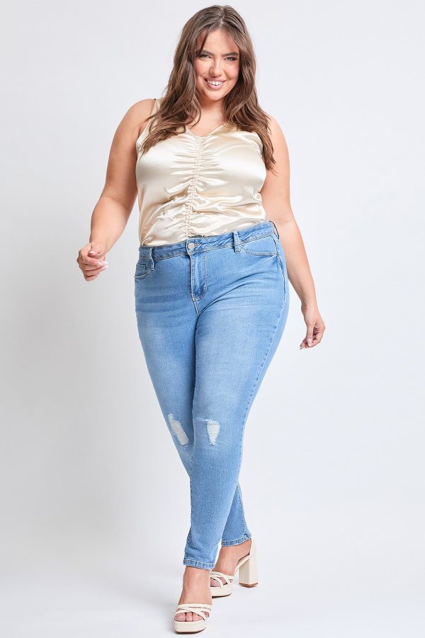 Women's Plus Essential Sustainable Distressed Skinny Jeans - Image 4