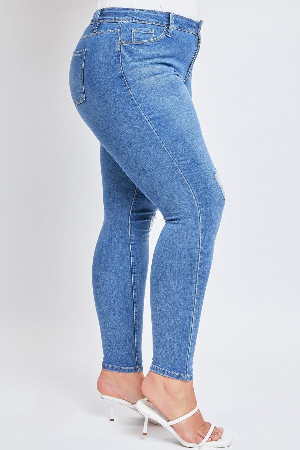 Women's Plus Essential Sustainable Distressed Skinny Jeans - Image 3