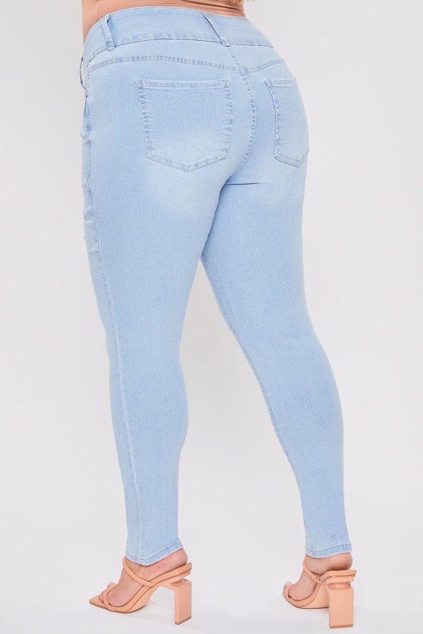 Women's Plus Essential Sustainable Distressed Skinny Jeans - Image 4