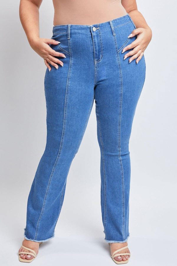 Women's Plus  Flare Jeans with Front Seam - Image 3