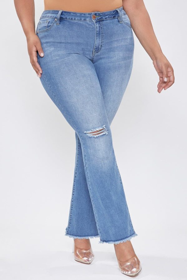 Women's Plus Distressed Super Flare Jeans - Image 2