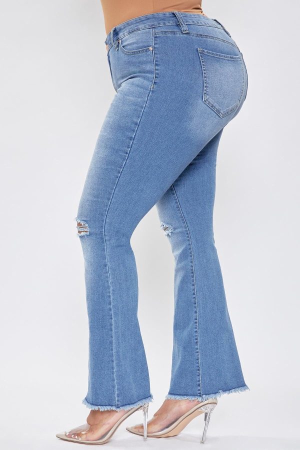 Women's Plus Distressed Super Flare Jeans - Image 3