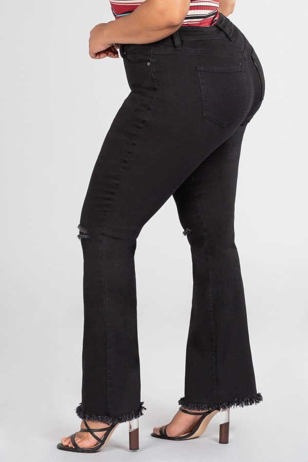 Women's Plus Distressed Super Flare Jeans - Image 5