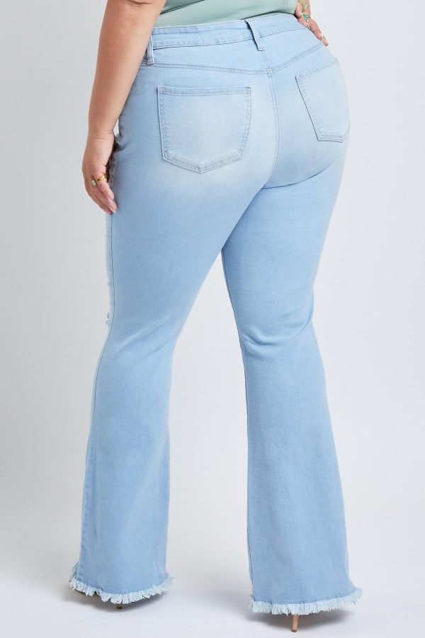 Women's Plus Distressed Super Flare Jeans - Image 4