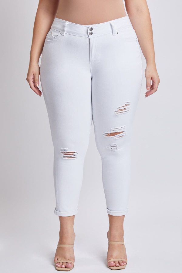 Women's Plus WannaBettaButt Cuffed Ankle Jeans - Image 2