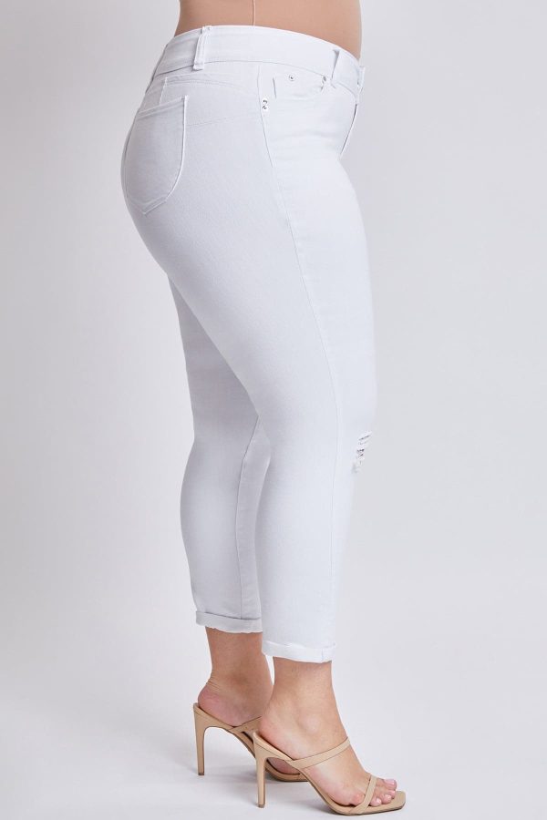 Women's Plus WannaBettaButt Cuffed Ankle Jeans - Image 3