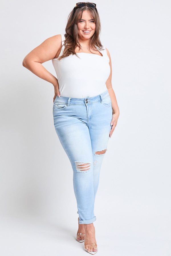 Women's Plus WannaBettaButt Cuffed Ankle Jeans - Image 8