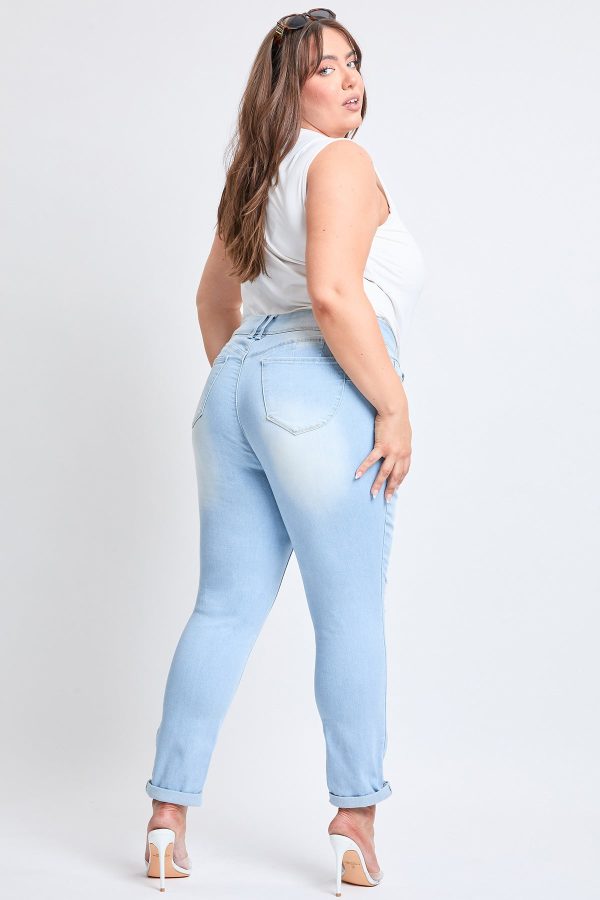Women's Plus WannaBettaButt Cuffed Ankle Jeans - Image 4