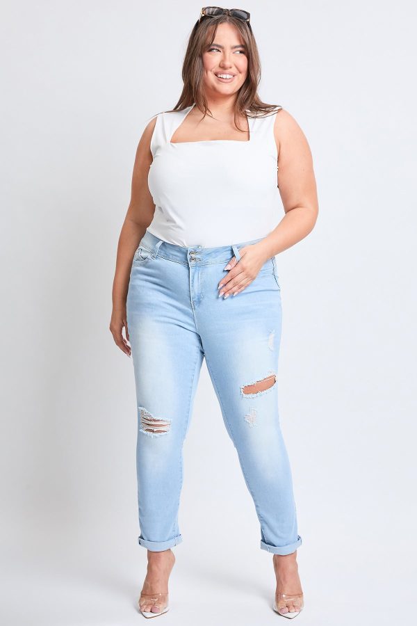 Women's Plus WannaBettaButt Cuffed Ankle Jeans - Image 3