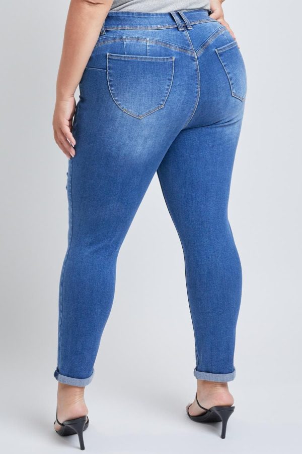 Women's Plus WannaBettaButt Cuffed Ankle Jeans - Image 4