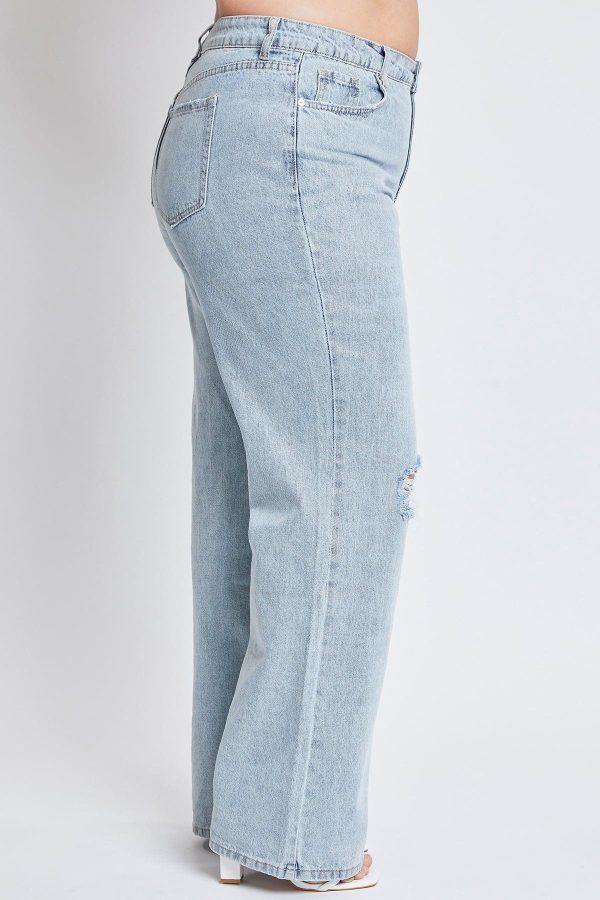 Women's Plus High Rise Relaxed Wide Leg Jeans - Image 6