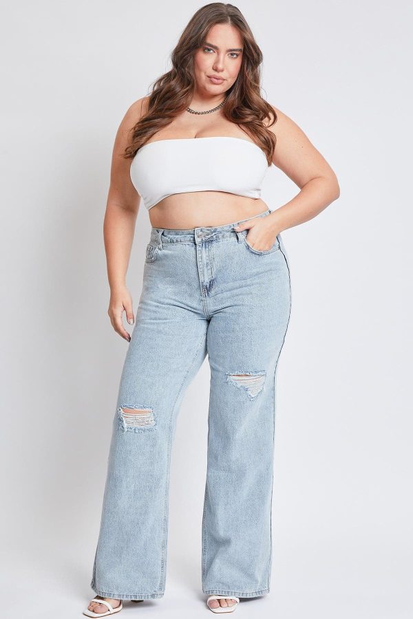 Women's Plus High Rise Relaxed Wide Leg Jeans - Image 4