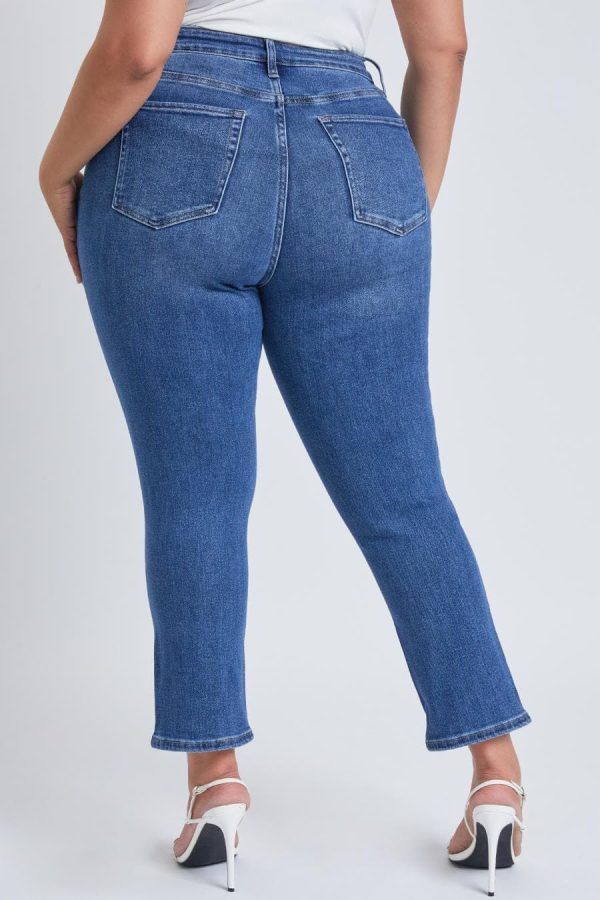 Women's Plus Dream Slim Straight Ankle Jeans With Hem Destruction - Image 3