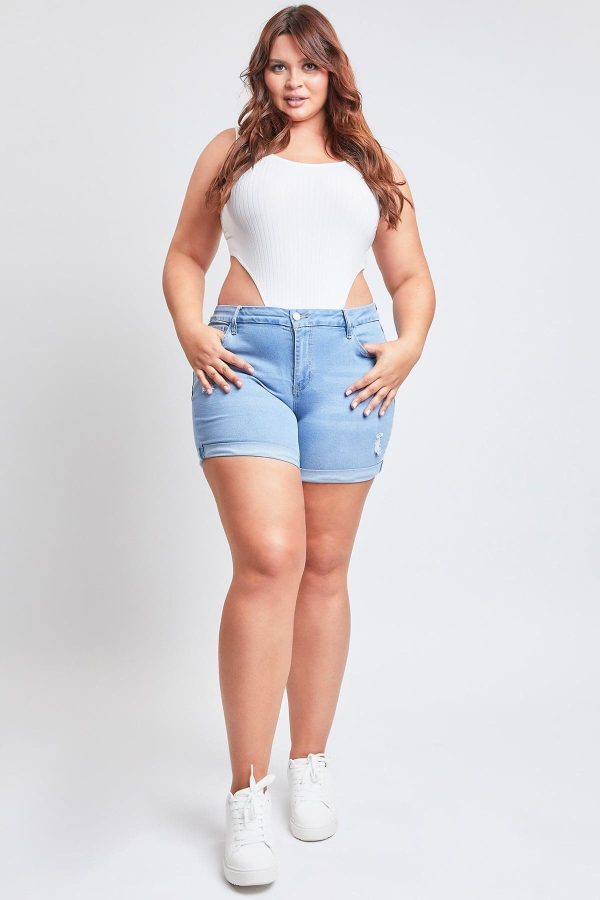 Women's Plus Curvy Fit Ultra  Cuffed Shorts - Image 7