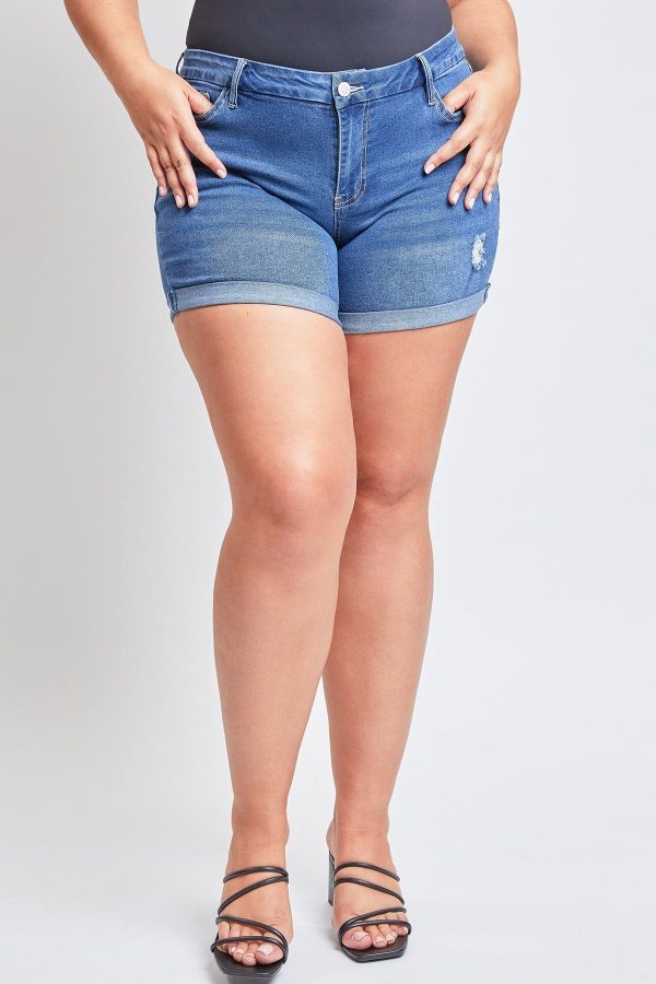 Women's Plus Curvy Fit Ultra  Cuffed Shorts - Image 2