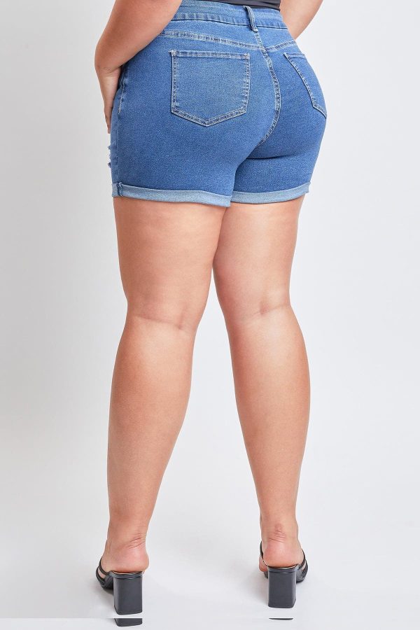 Women's Plus Curvy Fit Ultra  Cuffed Shorts - Image 4