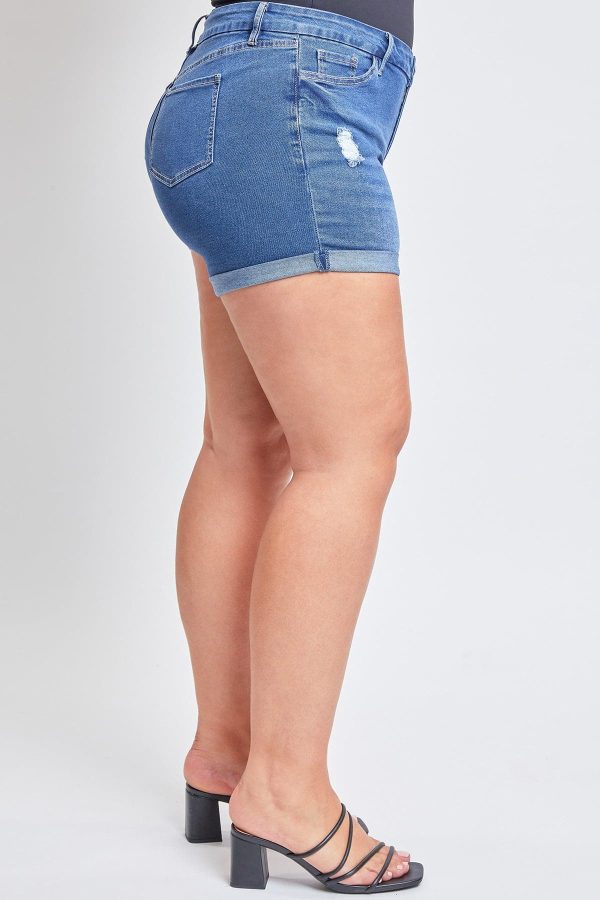 Women's Plus Curvy Fit Ultra  Cuffed Shorts - Image 3