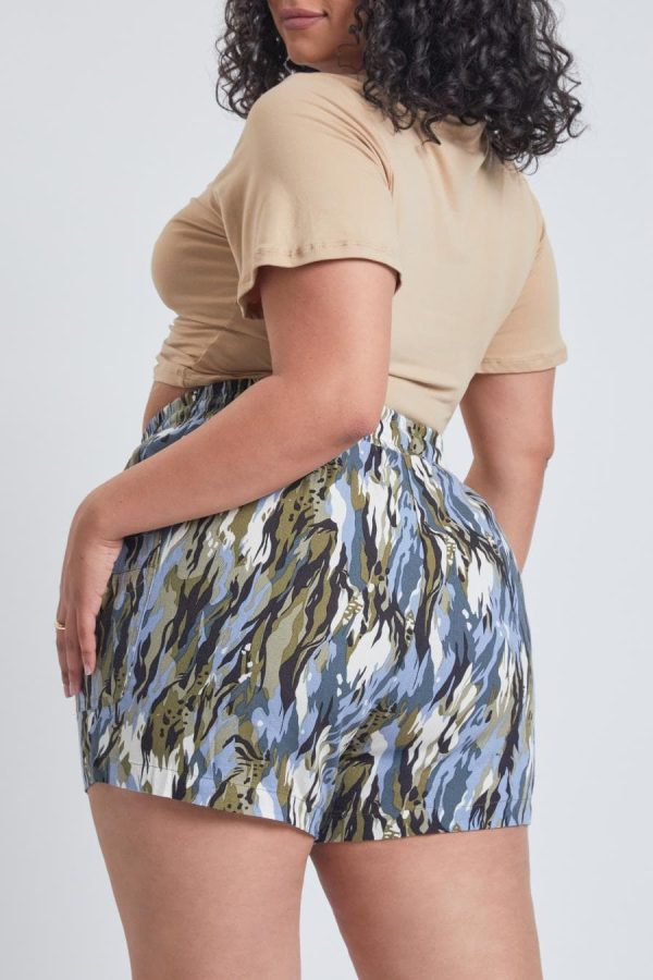 Women's Plus Linen Shorts With Shirred Patch Pockets - Image 8