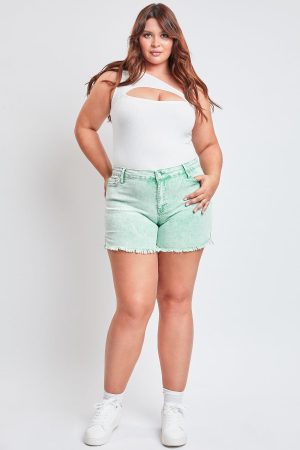 Women's Plus 80's Acid Wash Mom Shorts