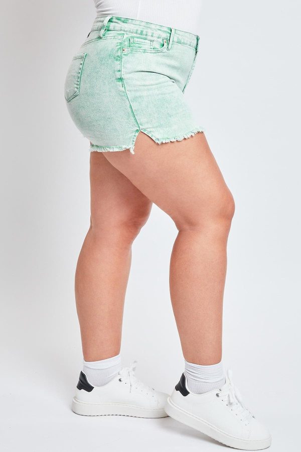 Women's Plus 80's Acid Wash Mom Shorts - Image 3