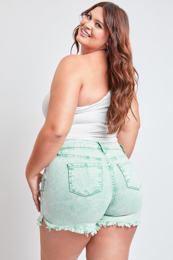 Women's Plus 80's Acid Wash Mom Shorts - Image 5
