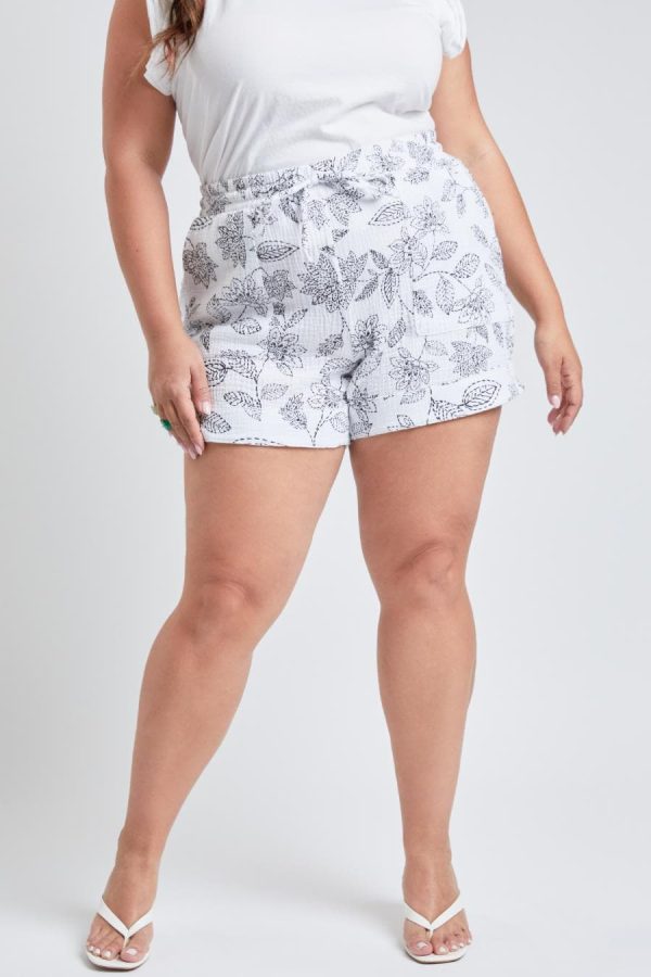 Women's Plus Double Gauze Shorts With Banded Hem - Image 2