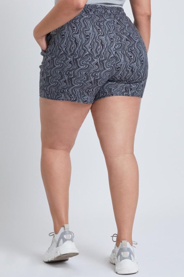 Women's Plus Drawstring Waistband Linen Shorts - Image 3