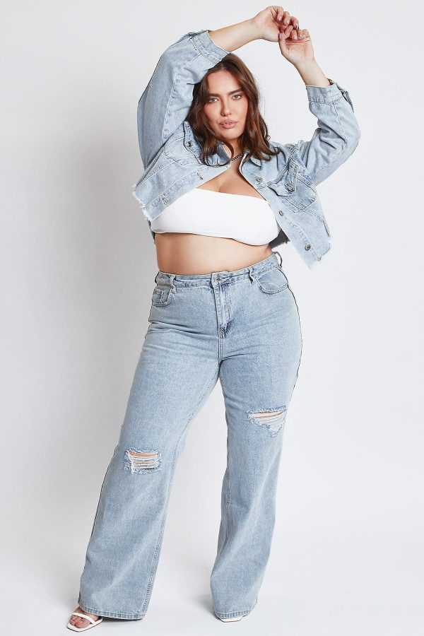 Women's Plus High Rise Relaxed Wide Leg Jeans - Image 2